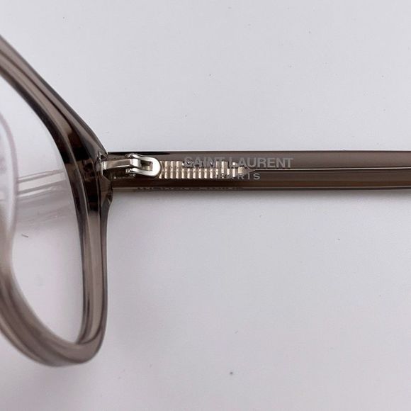Saint Laurent SL459 004 Eyeglasses Transparent Light Brown Rounded Oval Men - Picture 6 of 10